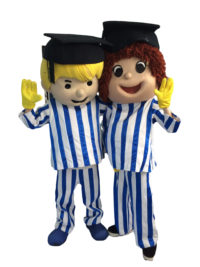 Boy & Girl Mascot Graduation Hat