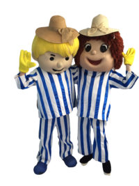 Boy & Girl Mascot With Hat