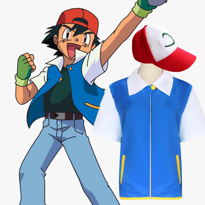 Pokemon Trainer Ash Ketchum Cosplay Costume – Mascot Rental for Event &  Children Party